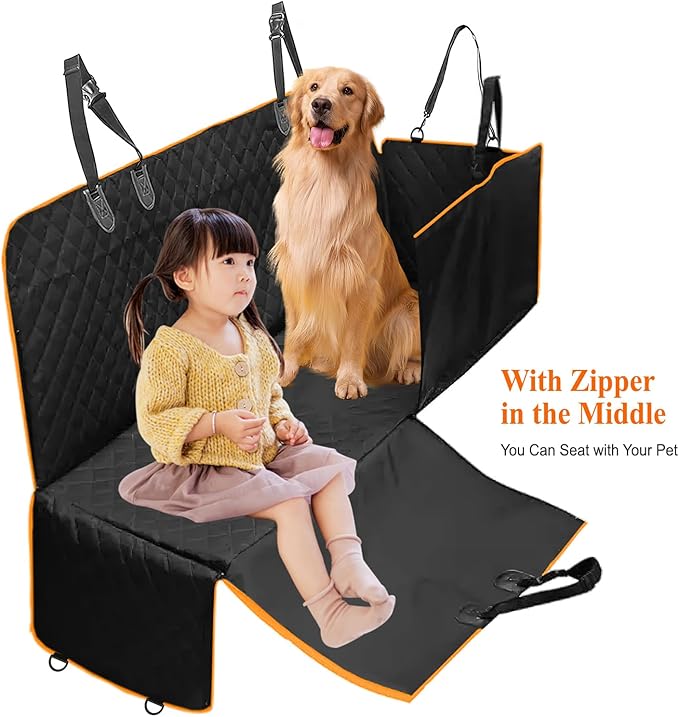 ICWEIMEI Dog Car Seat Cover, Waterproof Back Seat Covers for Dog Travel Non-Slip Pet Car Seat Protector Pet Car Seat Cover for Cars Trucks SUV