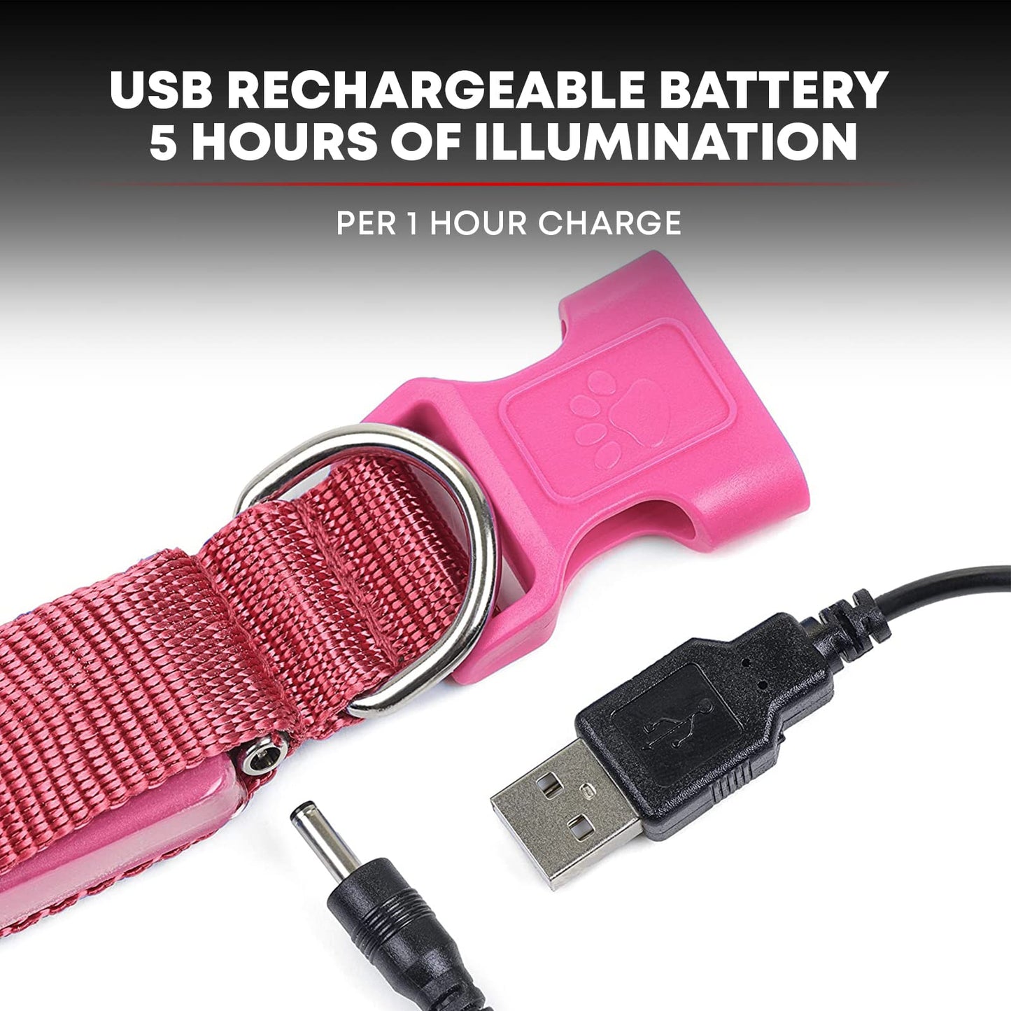 Illumiseen LED Light Up Dog Leash | Ultra High Visibility Up to 350 Yards | 3 Lighting Modes | USB Rechargeable, No Batteries Needed | Padded Handle & Rotating Swivel Clasp to Prevent Leash Tangling