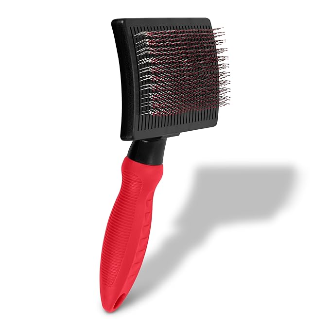 Paw Brothers Self Cleaning Slicker Brush for Dogs and Cats, Dog Brush for Shedding, Slicker Comb for Long Short Haired Pets, Deshedding, Cat Grooming Tool, Large