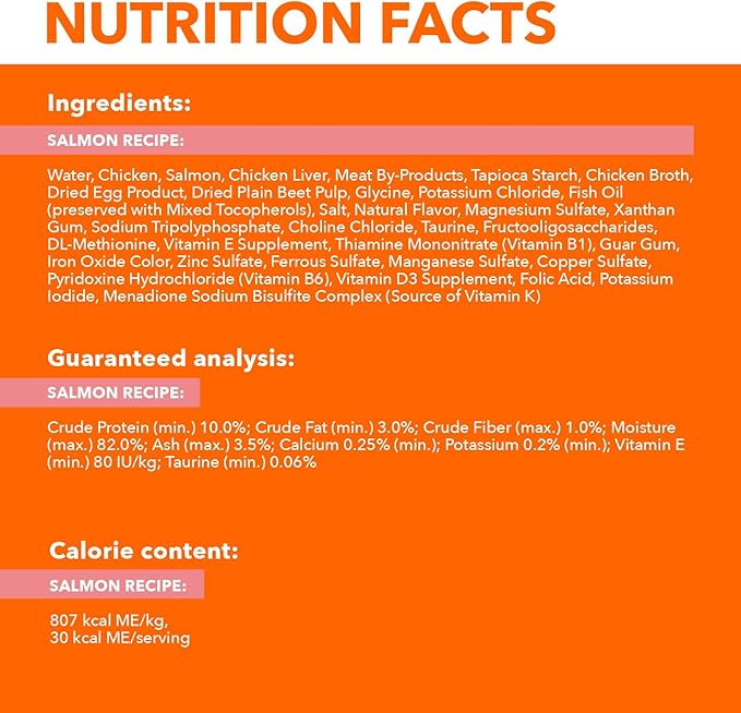 IAMS Perfect Portions Indoor Adult Wet Cat Food Cuts in Gravy, Salmon Recipe, 2.6 oz. Easy Peel Twin-Pack Trays (24 Count, 48 Servings)