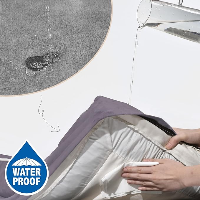 Comfort Expression Large Dog Beds Waterproof Orthopedic Foam Dog Sofa Beds Comfy Pet Bed with Washable Removable Cover & Non-Slip Bottom(Large,Purple)