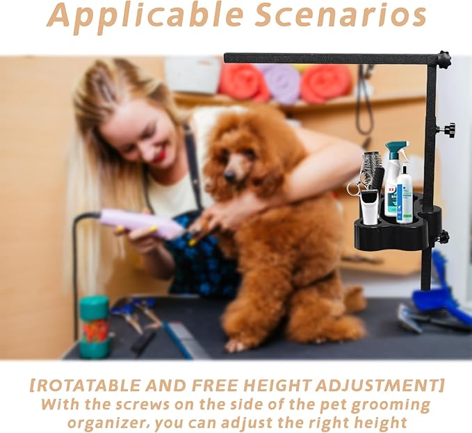 Dog Grooming Organizer, Beauty Tools Organizer Pet Grooming Storage, Table Accessories，Suitable with Pet Grooming Table Arm