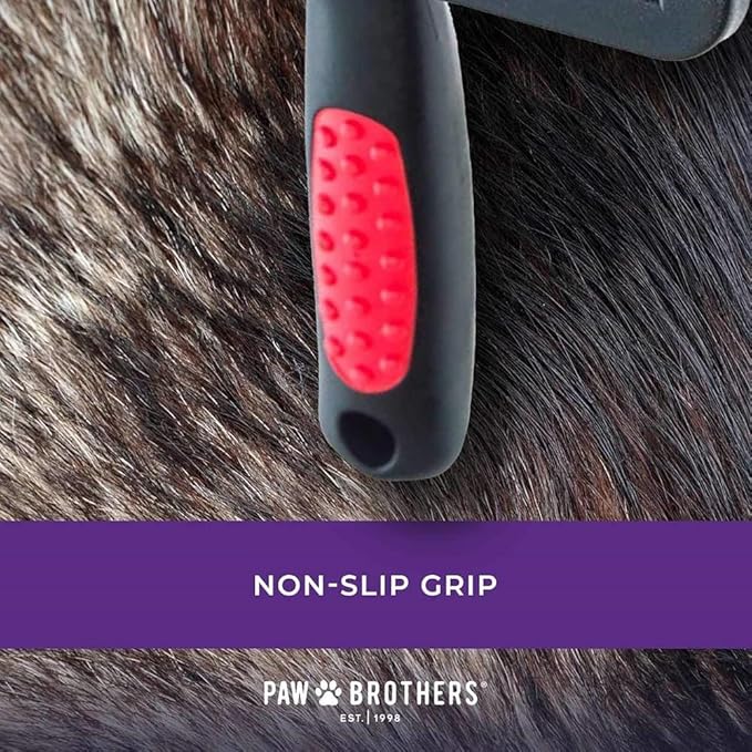 Paw Brothers Soft Pin Curved Slicker Brush for Dogs, Coated Tips, Maximum Coverage, Gentle on Skin, Size 3" x 5.5", Small
