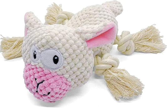 AIMETING Dog Toys, Durable Dog Chew Toys, Dog Squeak Toy with Fun Crinkle Paper, Plush Toys Suitable for Small, Medium, Large Dogs (Sheep)