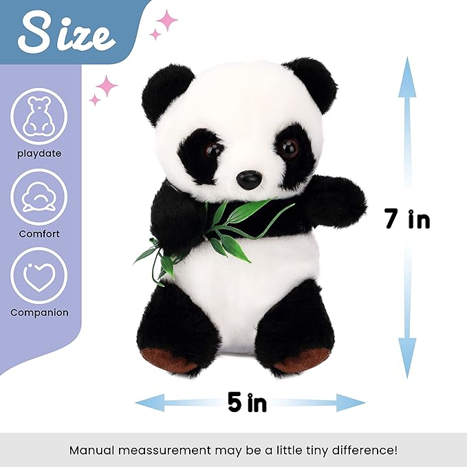 Hopearl Talking Panda Repeats What You Say Nodding Electric Interactive Animated Toy Speaking Plush Buddy Gift for Toddlers, 7''