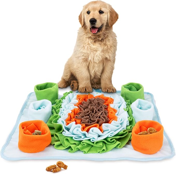 Snuffle Mat for Dog Puzzle Toys Interactive Pet Food Mat Cat Feeding with Fixing Handle Brain Stimulating Hand and Machine Washable Perfect for Any Breed