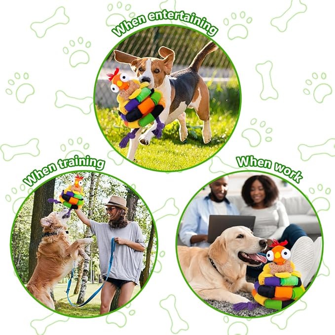 Snuffle Chicken Dog Toys Interactive Snuffle Ball for Dogs Small Medium Large Breed Cute Squeaky Dog Puzzle Toys Slow Feeder Treat Ball Games for Boredom,Pet Snuffle Mat Enrichment Toys for Halloween
