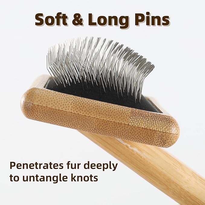 Dog Slicker Brush for Shedding Medium Long Haired Dogs and Cats Pet Grooming Brush to Remove Loose Hair Tangles and Knots M