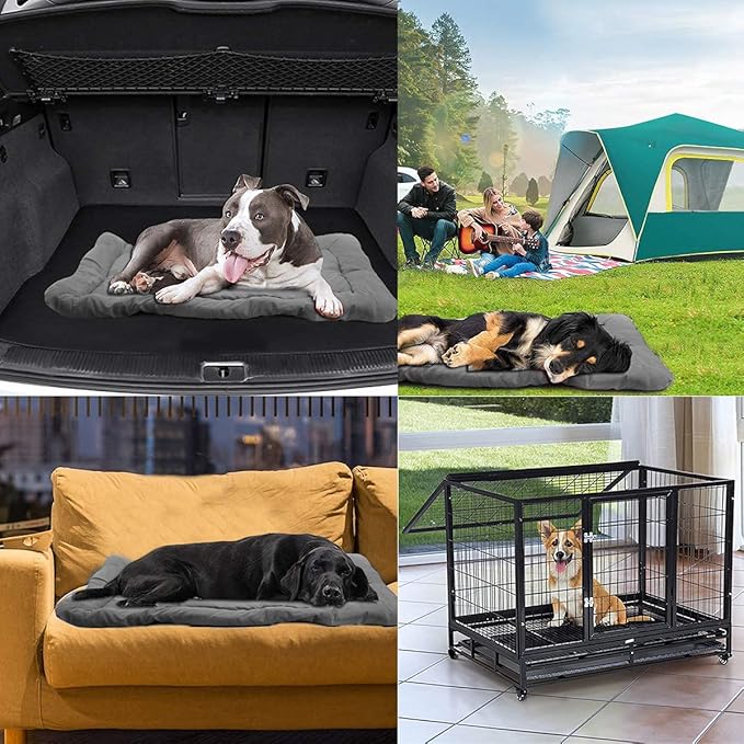 Outdoor Dog Bed, 35”x24“ Portable Camping Travel Dog Bed, Soft, Comfortable, Waterproof, Non-Slip, Machine Washable Easy to Clean Pet Mat for Small, Medium and Large Dog and Cat