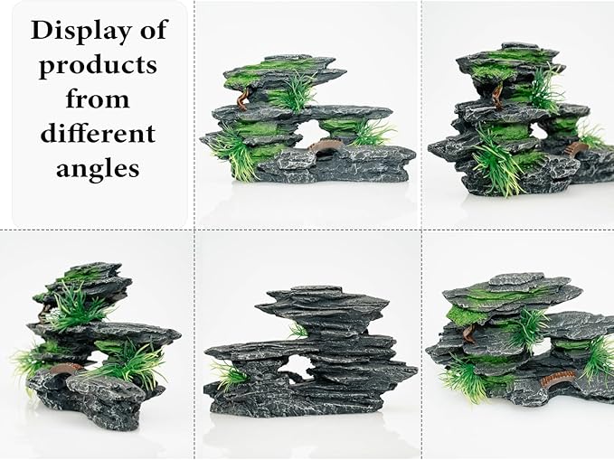 Fish Tank Decoration - Aquarium Ornament Rock Cave Landscape,02