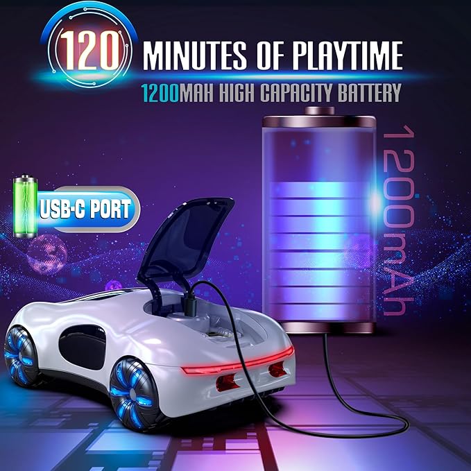 Gesture Sensing Remote Control Car, Drift RC Stunt Car with Light Spray & Sound, 2.4GHz Hobby RC Cars Toy for Kids, 360° Rotate, Birthday Gifts for Boys Girls 4-12