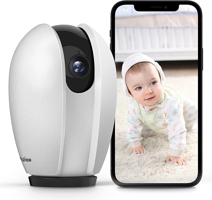 LaView Security Cameras 2k with Color Night Vision, 4MP Cameras for Home Security with Motion Detection, Two-Way Audio, Indoor WiFi Camera for Baby/Pet, Alexa, USA Cloud Service,White