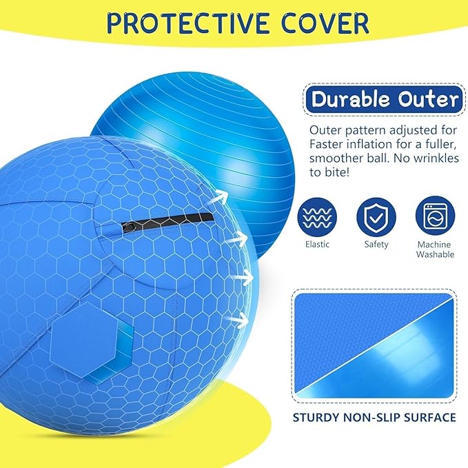 Herding Ball for Dogs and Horses - 25" Jolly Ball for Dogs, Agility Training Equipment, Herding for Australian/German Shepherd, Improved Bite-Resistant, Reinforced Sewing Dog Toys - Blue Large