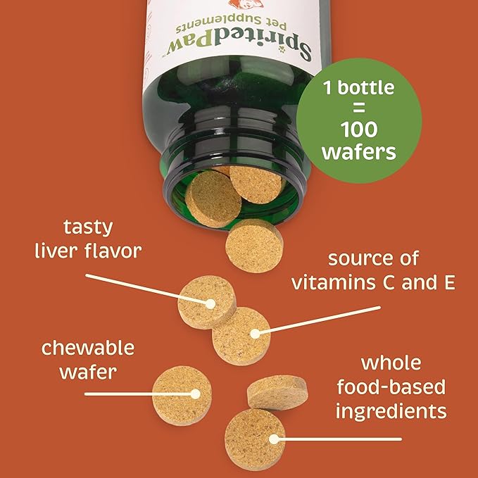 Joint and Mobility for Dogs - Joint Support Supplement for Dogs - Antioxidant Supplement with Vitamin C & E - Dog Supplement with Glucosamine & Chondroitin - 100 Chewable Wafers
