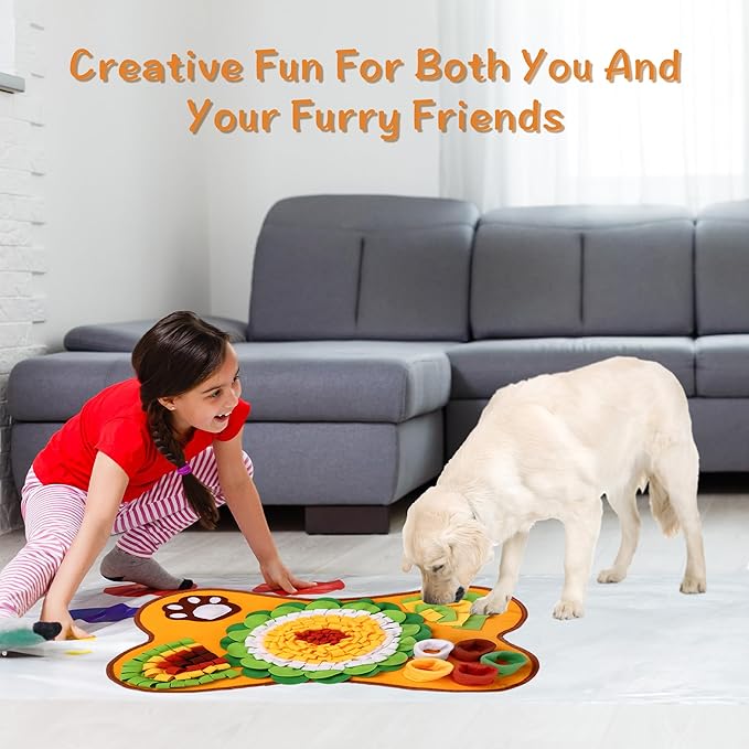 Snuffle Mat for Dogs – Pet Washable Slow Food Toy, Mental Stimulation Mat to Reduce Boredom（24”*16”）