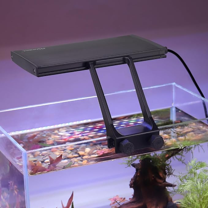hygger Clip On 24/7 Lighting Aquarium LED Light,Sunrise-Daylight-Moonlight and DIY Mode, Adjustable Timer/Brightness Fish Tank Light with 7 Colors for Planted Tank (12W for 7~10in Tank)