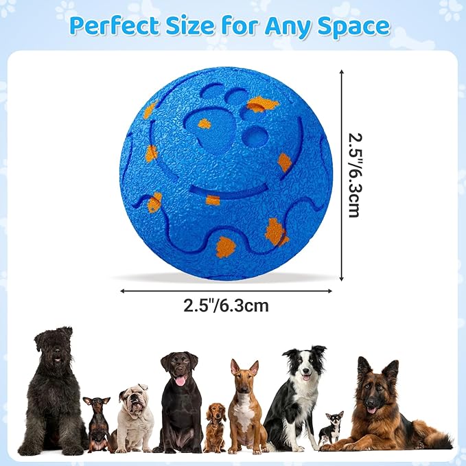 Self-Moving Dog Ball Interactive Dog Toy with Automatic Rolling, Bouncing & Vibration to Keep Dogs Entertained Chew-Proof & Waterproof for Small/Medium Breeds, O15-Blue