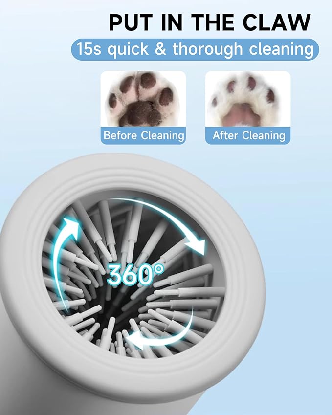 Automatic Dog Paw Cleaner for Dogs，Electric Dog Foot Paw Washer Cup and Massager，2 Speeds for Thorough Cleaning and USB Rechargeable,Pet Paw Feet Cleaner for Small Medium Dogs Cats (Pink)