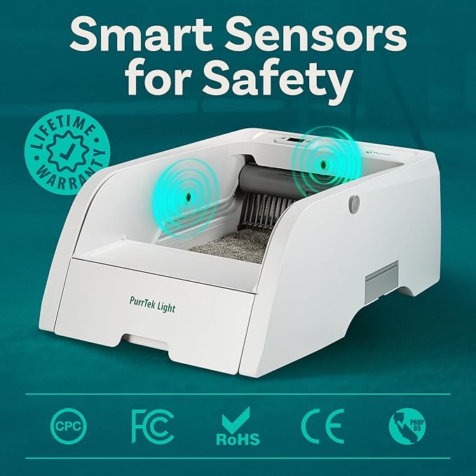 Self Cleaning Litter Box with Auto Safety Sensors for Multiple Cats - Automatic Cat Litter Box Self-Cleaning - Covered Ultra Odor Removal - Smart APP Control - Compatible On All WiFi - Electric Robot