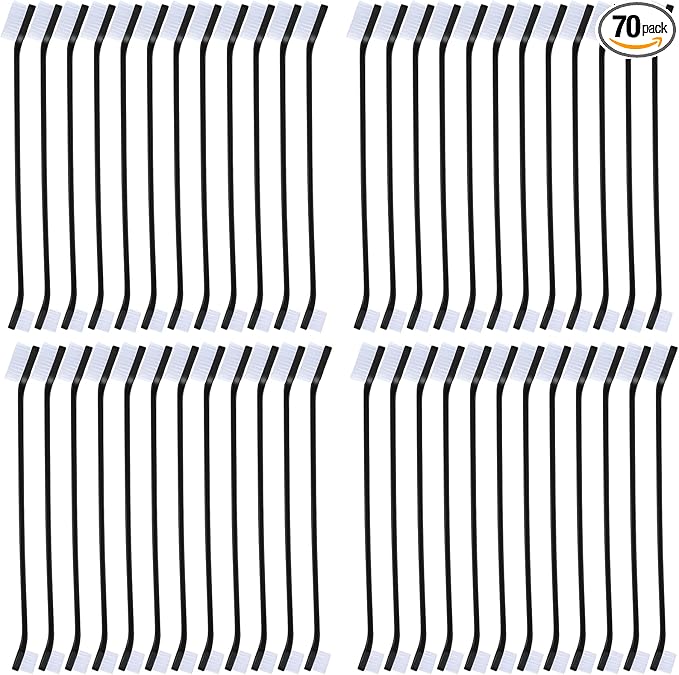 Honeydak Dog Tooth Brush Pet Toothbrush Soft Grooming Dogs Toothbrush Dog Double Sided Puppy Long Handle Brush for Large and Small Teeth Cleaning Dental Oral Care(70 Count,Black)