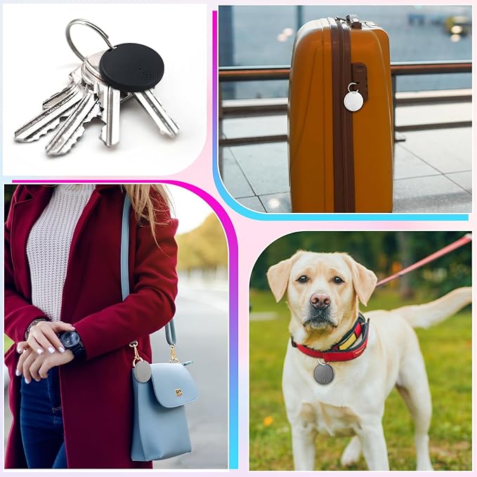 Konohan 5 Packs Portable GPS Tracking Mobile Tracking Anti Loss Smart Device Key Finder Locator GPS Finders Tracker Device for Pets Dog Cat Wallet Keychain Luggage, Alarm Reminder(Stylish)