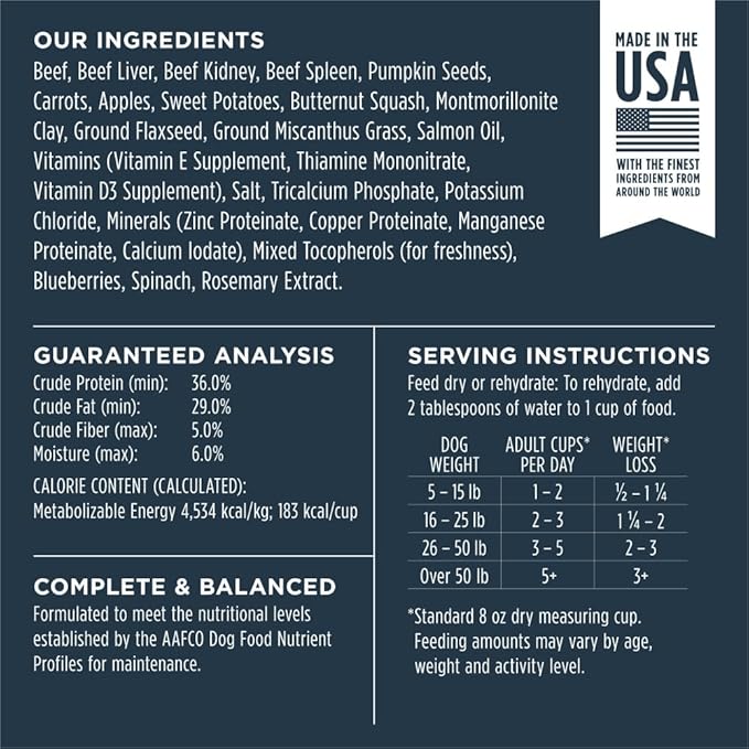 Instinct Freeze Dried Raw Meals, Natural Dry Dog Food, Grain Free - Real Beef, 45 oz. Bag