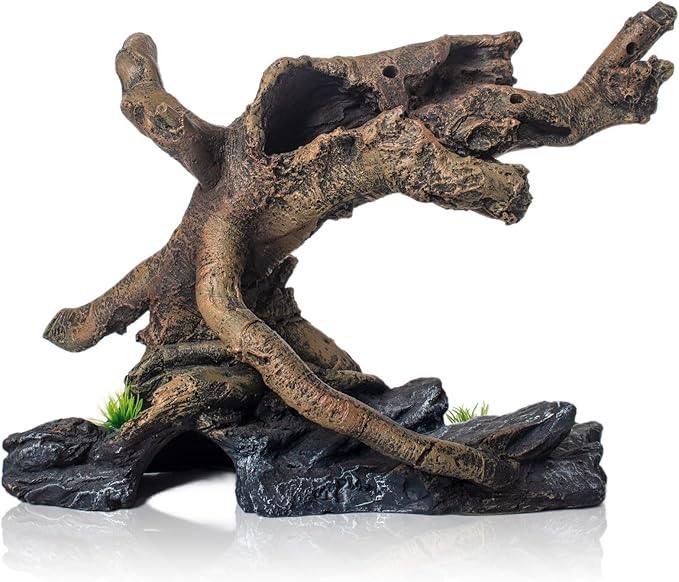 Fish Tank Decorations Aquarium Décor Resin Artificial Tree Trunk Root (D)
