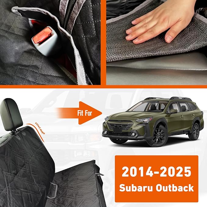 Dog Car Seat Cover Compatible with Subaru Outback 2014-2024 2025, Waterproof Pet Bench Seat Cover for Back Seat, 600D Heavy Duty Scratch Proof Nonslip Truck Seat Covers for Dogs