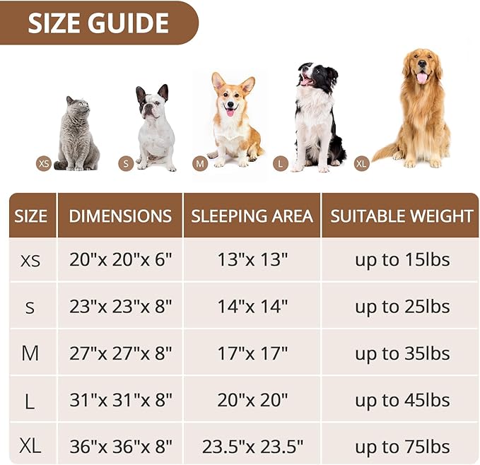 JOLLYVOGUE Calming Dog & Cat Bed for Small Dogs, Anti-Anxiety Donut Cuddler Cozy Soft Round Bed with Anti-Slip Bottom, Fluffy Faux Fur Plush Cushion Beds for Small Medium Dogs, 20"/Rainbow