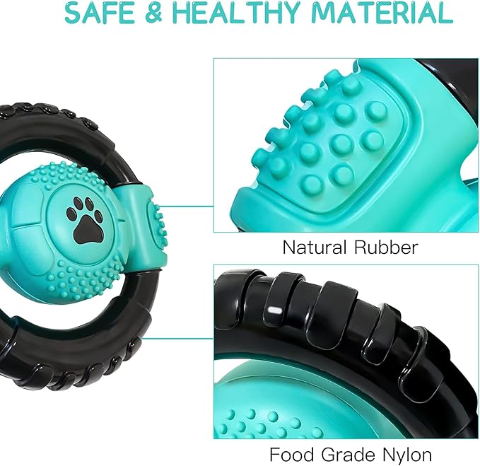 Dog Toys for Aggressive Chewers, Indestructible Dog Chew Toy for Medium Large Dogs, Milk Flavor Squeaky Tough Dog Toys to Keep Them Busy