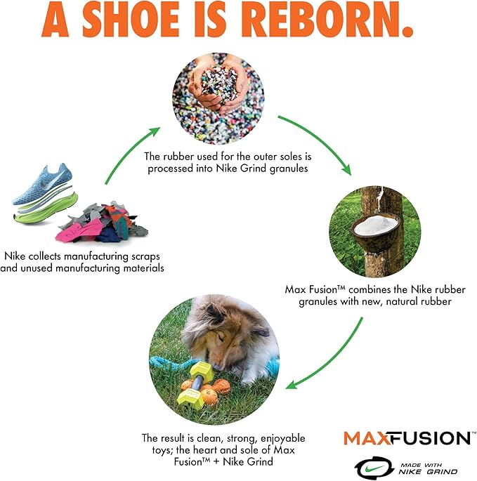 Max Fusion with Nike Grind, Dog Sticks, Arlee Twiggy Dog Toy, Chew Toy for Play, Fetch, Tug, L