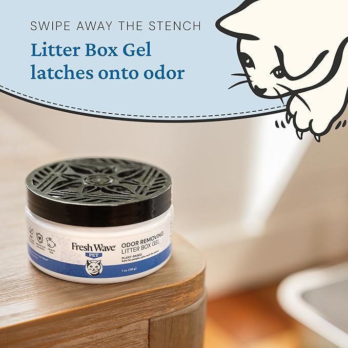 Fresh Wave Odor Removing Litter Box Gel, 7 oz. | Safer Pet Odor Eliminator for Home and Litter Box Area