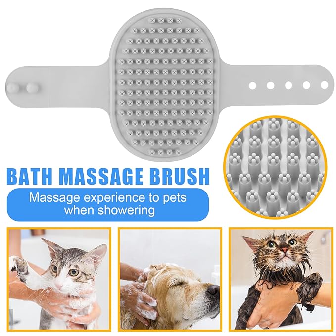 Pet Grooming Kit – Shedding Slicker Brush & Bath Massage Tool for Dogs, Cats, Puppies & Rabbits | Gentle, Easy-Clean Design for Healthy Coats & Relaxing Grooming