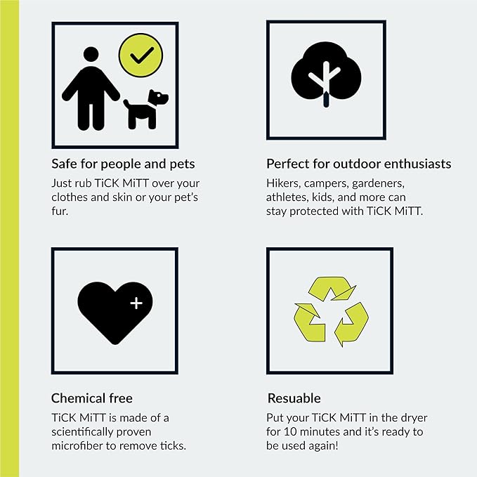 Pink Tick Removal Glove for Pets & People: Gently Remove Ticks with Ease - Chemical-Free, Durable, Portable Tick Management Tool for Outdoor Adventures & Everyday Use