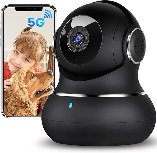 litokam 5ghz Indoor Security Camera, 5MP Cameras for Home Security with 5G/2.4G Dual-Band, Pet Cam with Phone App, AI Motion/Cry Detection, 360° Auto Tracking, Night Vision, Support NVR/Alexa