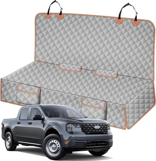 Dog Car Seat Cover Compatible with Ford Maverick/Hyundai Santa Cruz, Waterproof Pet Bench Seat Cover for Back Seat, 600D Heavy Duty Scratch Proof Nonslip Truck Seat Covers for Dogs