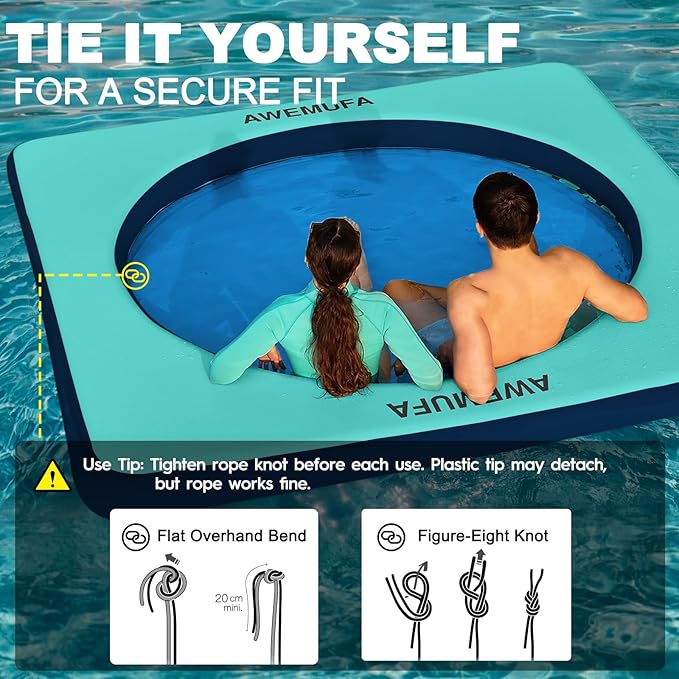 Inflatable Dock Floating Platform with Mesh, Heavy Duty Water Hammock Floats Floating Ring, Tanning Pool Hammock Inflatable Raft Mat Lake Floats for Adults Ocean