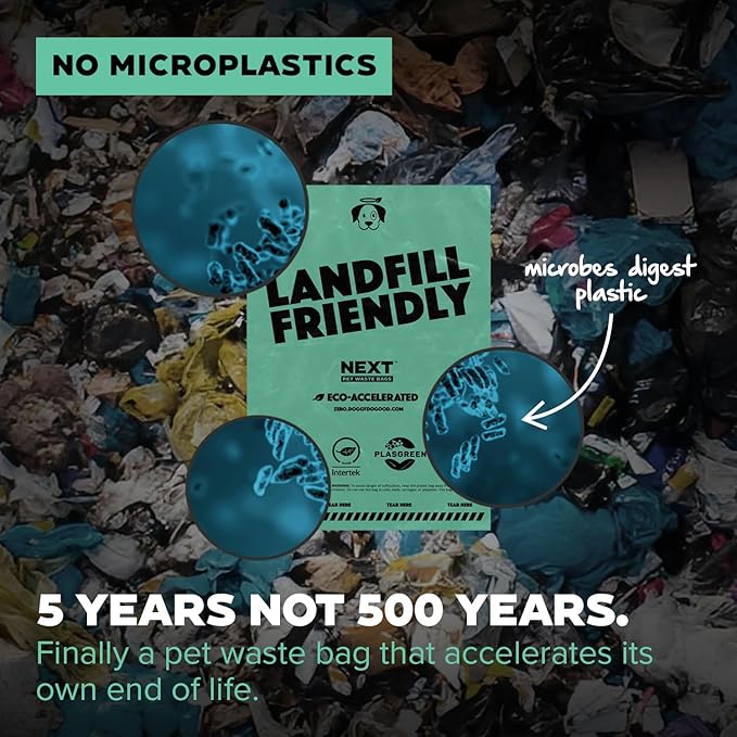 Doggy Do Good Next Pet Waste Bags for Dog Poop, Landfill Friendly, Recycled Plastic, Unscented, Leakproof, Strong, Thick, Earth Friendly, 240 Count