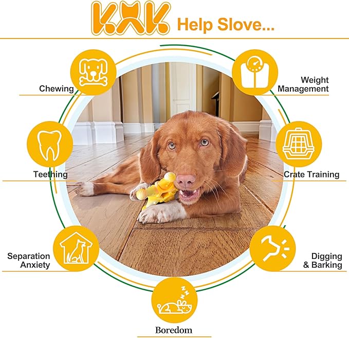 KXK Indestructible Dog Toys for Aggressive Chewers, Tough Dog Chew Toys for Large Medium Breed, Dog Bones Chew Toys for Super Chewer