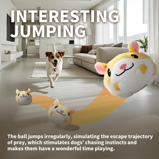 Bonbonpaws Interactive Dog Ball - Active Moving Pet Plush Toy for Dogs, Dog Chew Toys for Small/Medium/Large Dogs