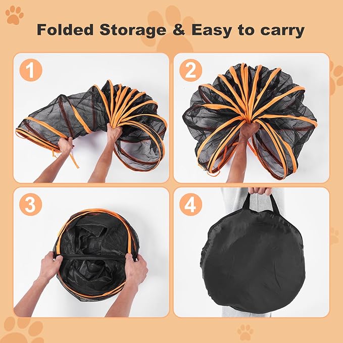 Odoland Cat Outdoor Enclosure Tunnels - Large Pet Tents Castle Playpen for Indoor/Outdoor, Portable Playhouse for Dog, Cat, Kitten, Rabbit, Small Animals