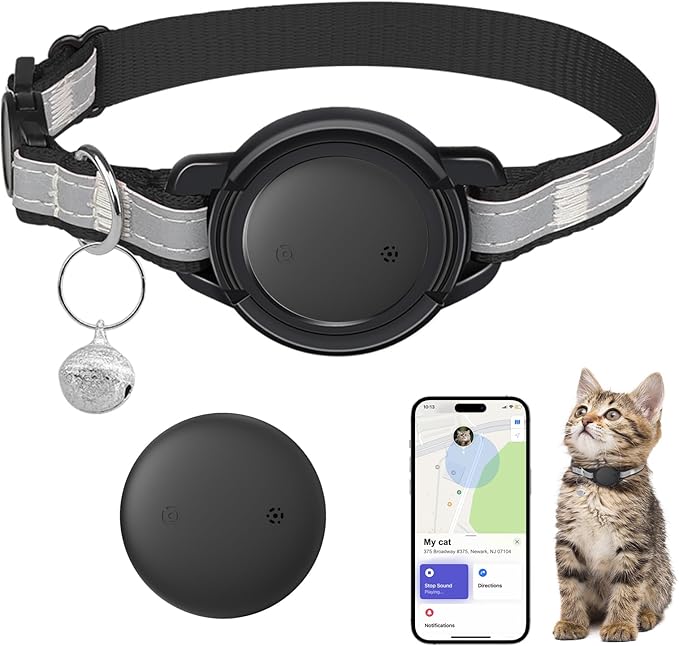 GPS Tracker for Cats (1 Pack), Mini GPS Cat Tracker, Smart Pet Activity Tracker, No Monthly Fee, Compatible with Apple Find My(iOS Only), Anti-Lost, Finder Tag for Vehicles, Pets, Kids, Items