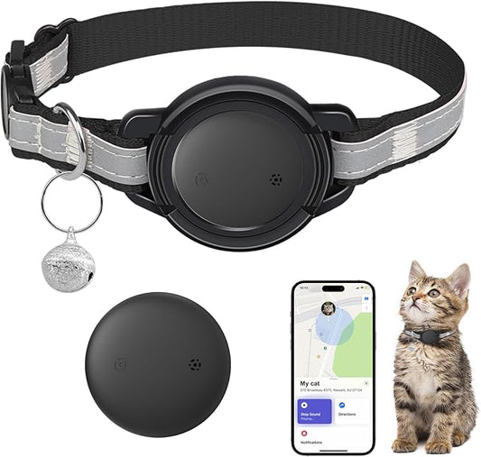 GPS Tracker for Cats (1 Pack), Mini GPS Cat Tracker, Smart Pet Activity Tracker, No Monthly Fee, Compatible with Apple Find My(iOS Only), Anti-Lost, Finder Tag for Vehicles, Pets, Kids, Items