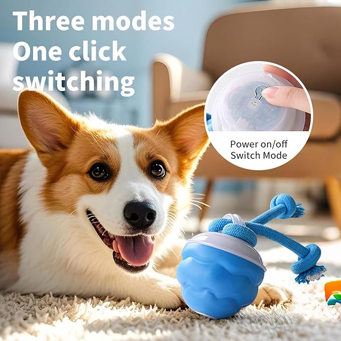 2025 Smart Pet Puppy Ball with Ropes Interactive Self Play Moving Dogs Balls Automatic Electric Active Rolling Ball Jumping Bouncing Dog Balls Gift