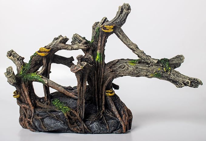 Fish Tank Decorations Aquarium Décor Resin Artificial Tree Trunk Root (A)