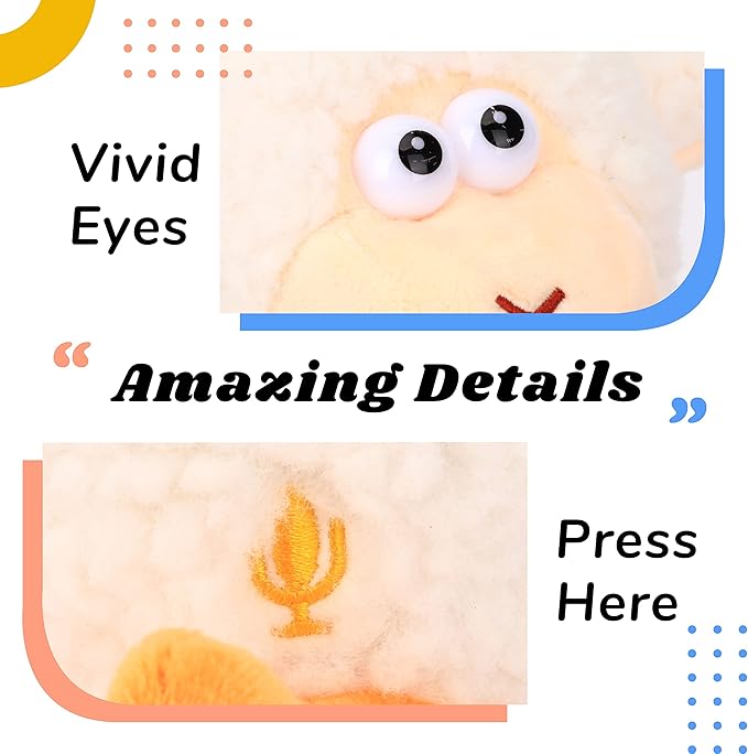 Hopearl Talking Lamb Repeats What You Say Sheep Nodding Electric Interactive Animated Toy Speaking Plush Buddy Gift for Toddlers, White, 7.5''