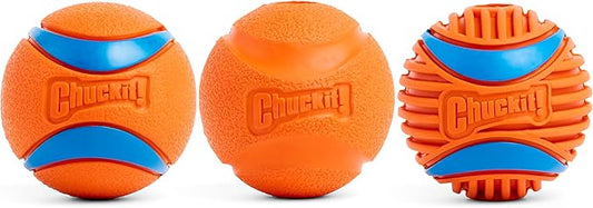 Chuckit! Dog Balls - Interactive Dog Toys, High-Bounce Fetch Ball, Floating Ultra and Rugged Balls, Durable - Size Medium, 2.5-inch Diameter, Set of 3