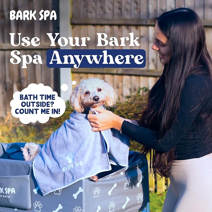 Dog Bath Tub - Free Brush & Towel – Foldable & Portable Dog Washing Station – Lightweight Dog Bath for Indoor & Outdoor Grooming – Fits in Shower or Bath