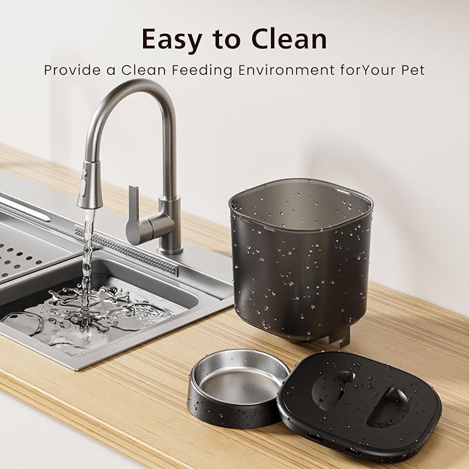 Automatic Cat Feeder with Camera, 4L WiFi Smart Pet Feeder with APP Control, 1080P HD Video,Night Vision,Voice Call, Motion Detection, Dual Power Supply, Supports 5GHz/2.4GHz,for Dogs Cats, Small-Pet