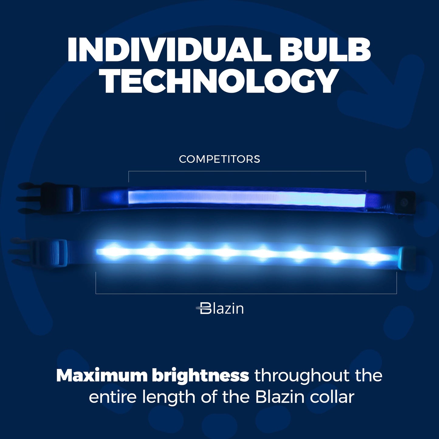 Blazin Light Up Dog Collar - The Original LED Dog Collar - USB Rechargeable - Waterproof - 1,000 Feet of Visibility - Dog Collar Light for Small, Medium, Large Dogs - US Brand